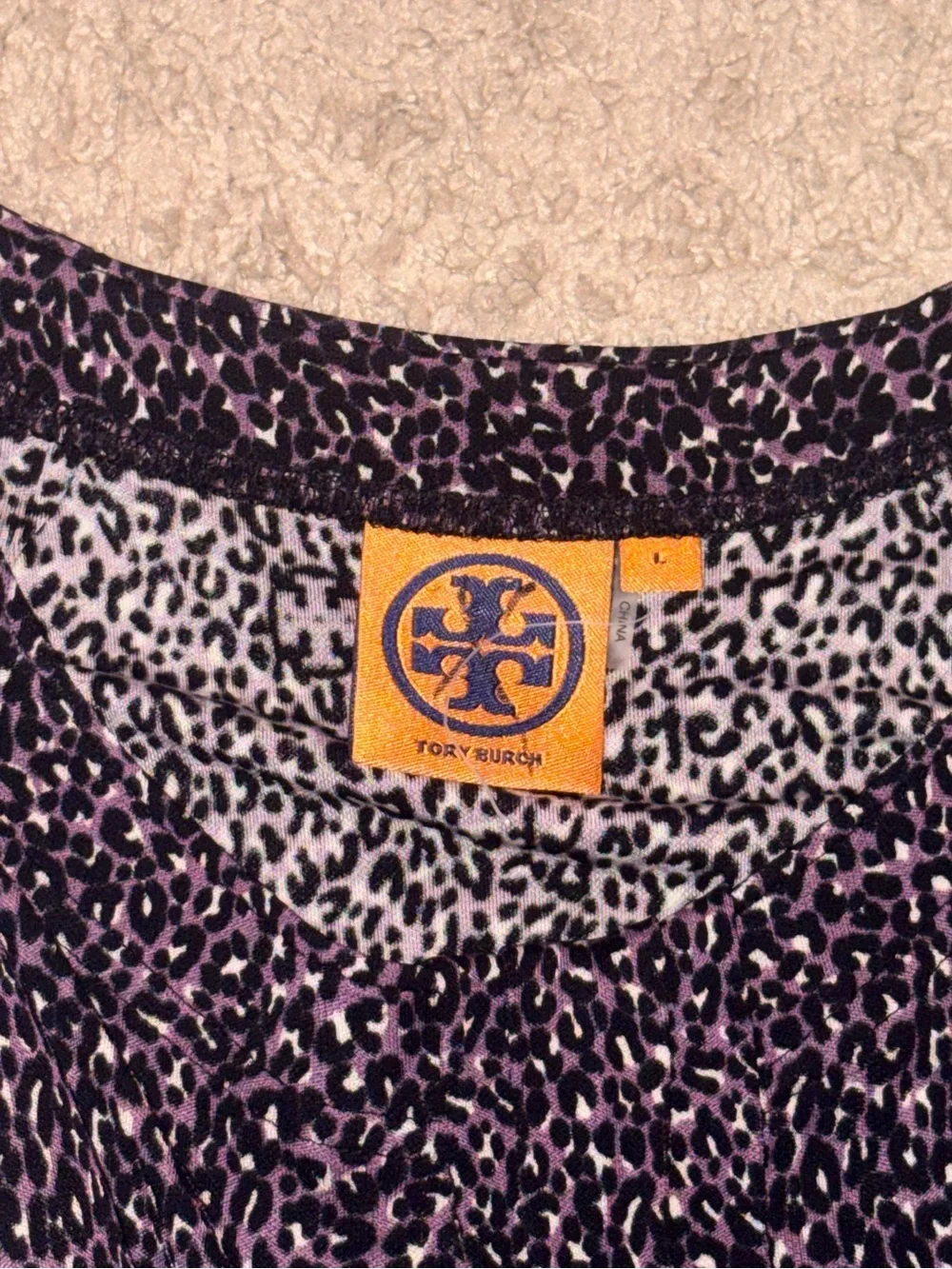 Tory Burch printed tie waist long sleeve dress